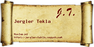 Jergler Tekla névjegykártya